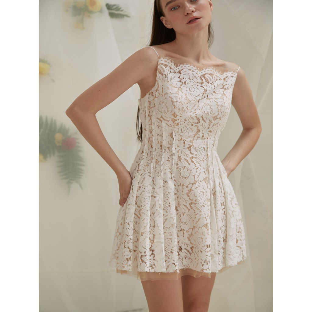 COCO SIN - Đầm Ren Trắng 2 Dây