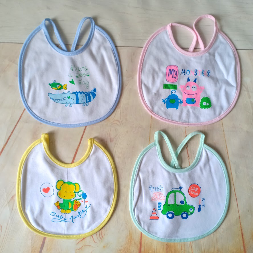 Set 5 Yếm cột dây vải COTTON cho bé sơ sinh