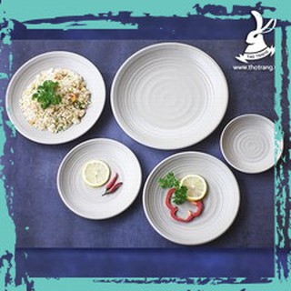 [Ưa Chuộng] Dĩa Tròn Có Vân 12 Nâu Nhựa Melamine Đài Loan - Chính Hãng