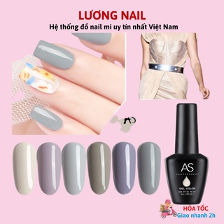 Sơn gel AS sơn móng tay gel tone màu ghi xám trắng sữa chai 15ml mã MH