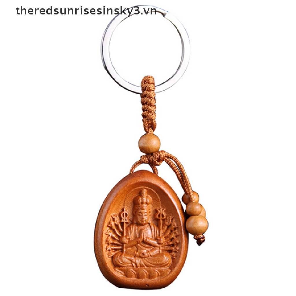 Móc khóa hình phật bằng gỗ dùng làm quà tặng