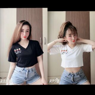 Áo Croptop cổ Tim (Có Video)