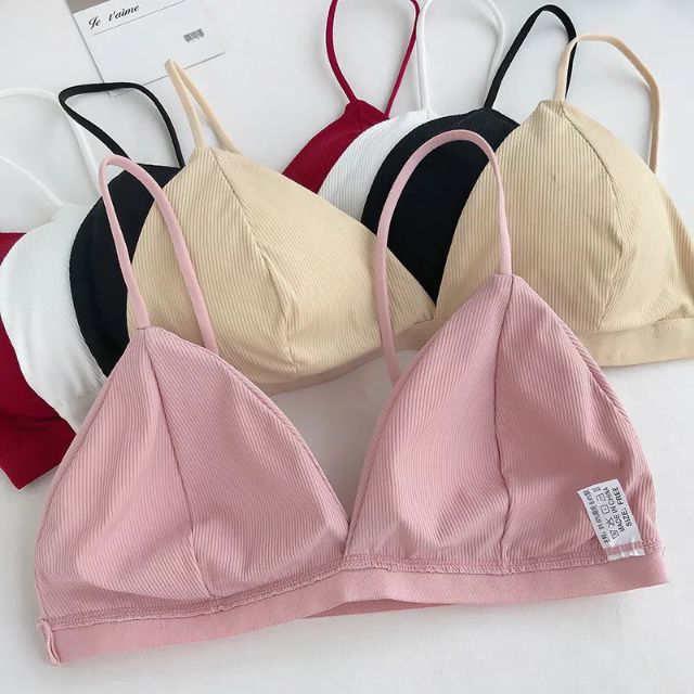 Áo bra thun tăm 2 dây nhẹ mềm mát lạnh có đệm ngực 8808