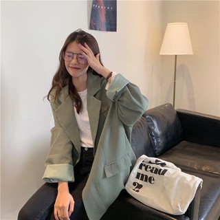 KHOÁC BLAZER XANH DÁNG RỘNG (kèm video, ảnh thật)