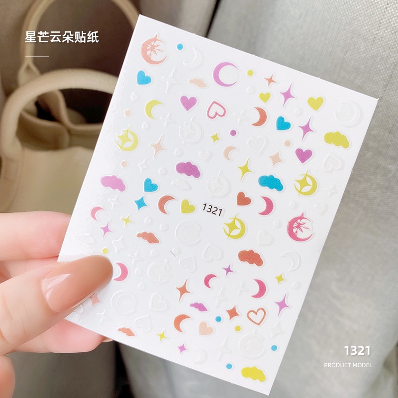 Tổng hợp stikcer dán móng hình gấu, buom, hoa