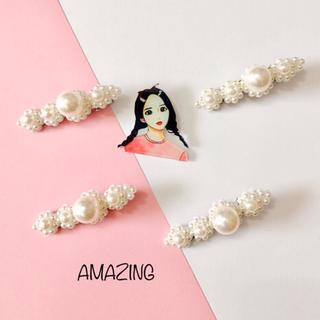 Kẹp tóc giả ngọc trai K8