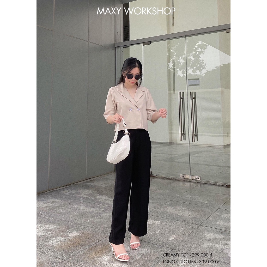 Áo vest nữ ngắn tay lửng creamy vest top Maxy Workshop