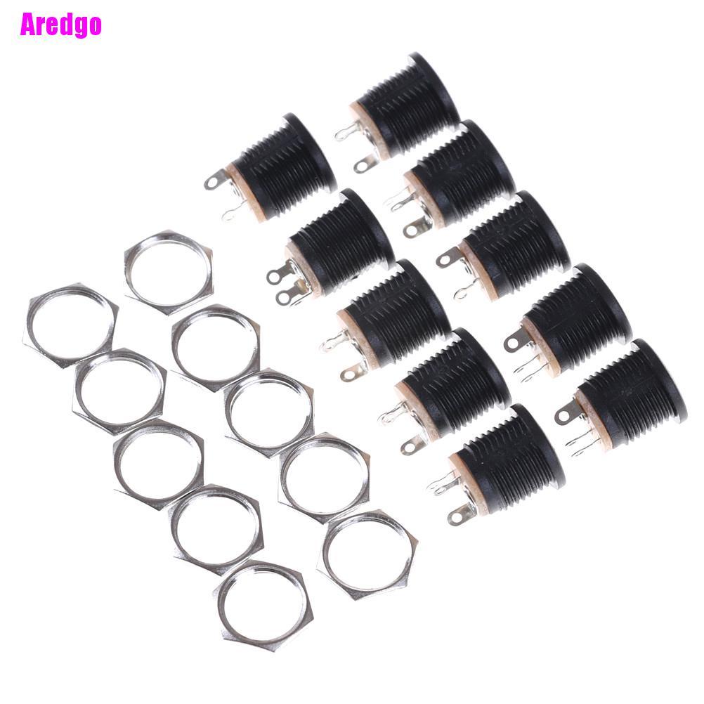 Set 10 đầu cắm nguồn DC 022 2.1x5.5 mm PCB màu đen