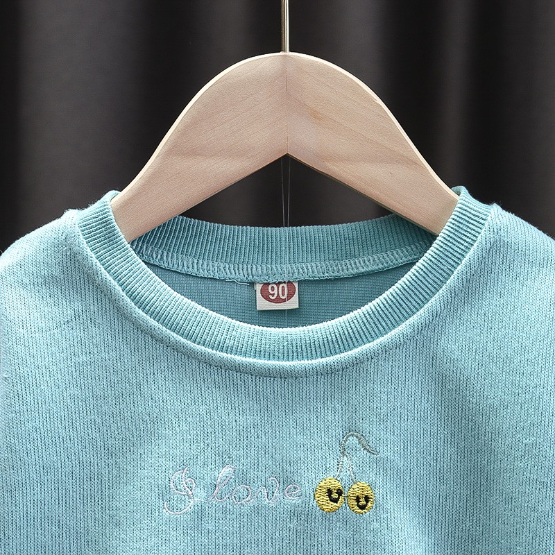 Áo Sweater Tay Dài Giả Nhiều Lớp Thời Trang Mùa Xuân Cho Bé Gái