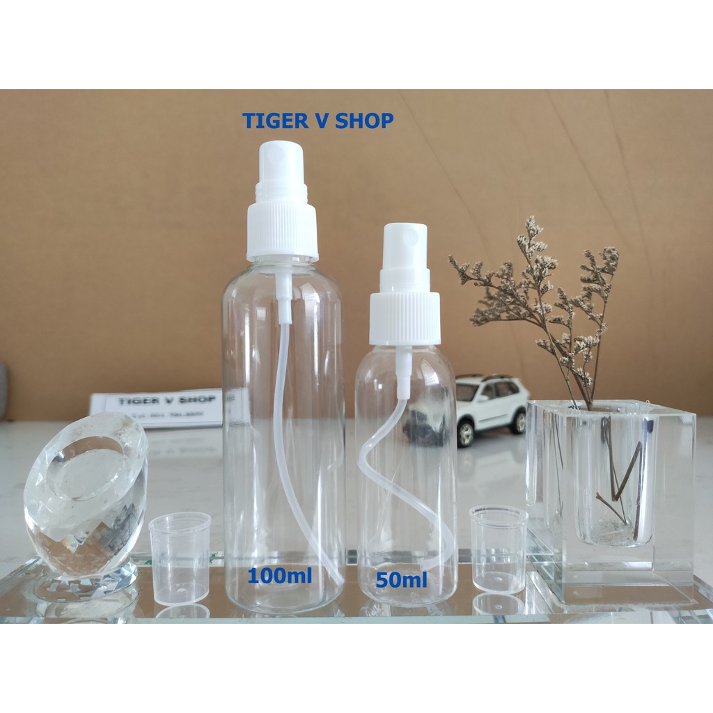 Chai nhựa Pet phun sương trong suốt 50ml, 100ml