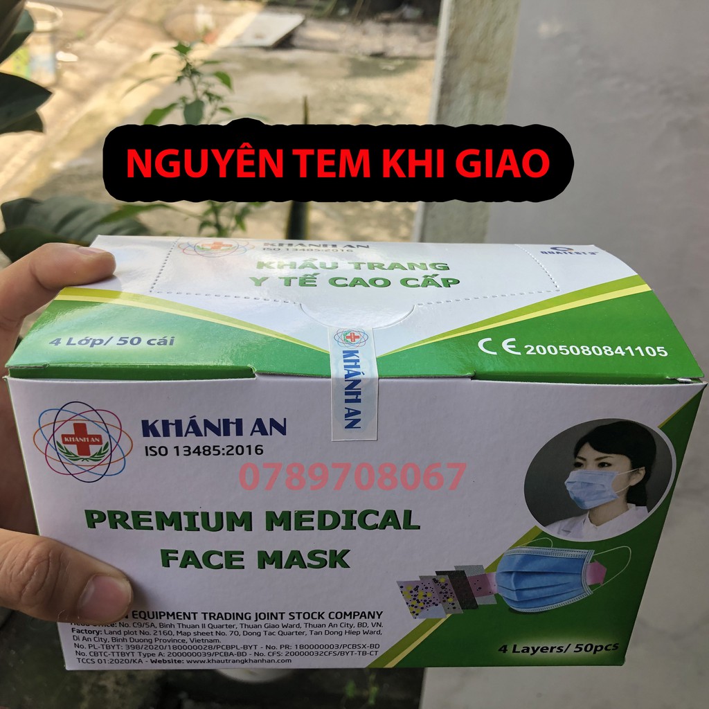 [Mã SKAMLTS7 giảm 10% đơn 150K] [Mã giảm 15K đơn 50K] Khẩu trang y tế 4 lớp Khánh An Hộp 50 cái - Màu xanh | BigBuy360 - bigbuy360.vn