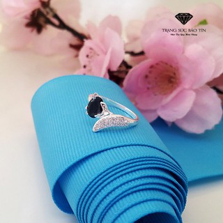 Nhẫn Bạc Nữ Màu Đen Bảo Tín