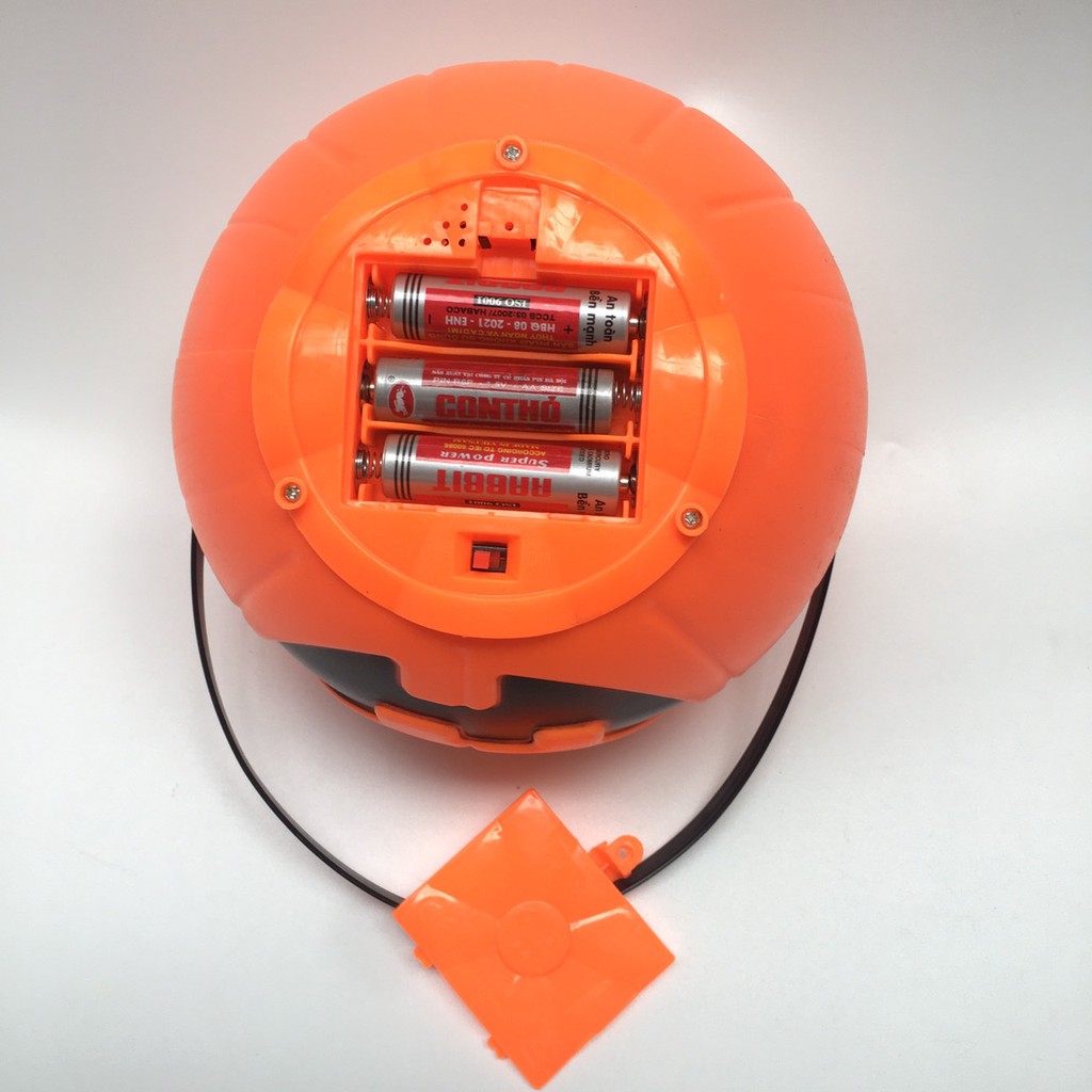 Đèn bí ngô Halloween hở miệng có đèn nhạc đường kính 16cm - Đền lồng Halloween