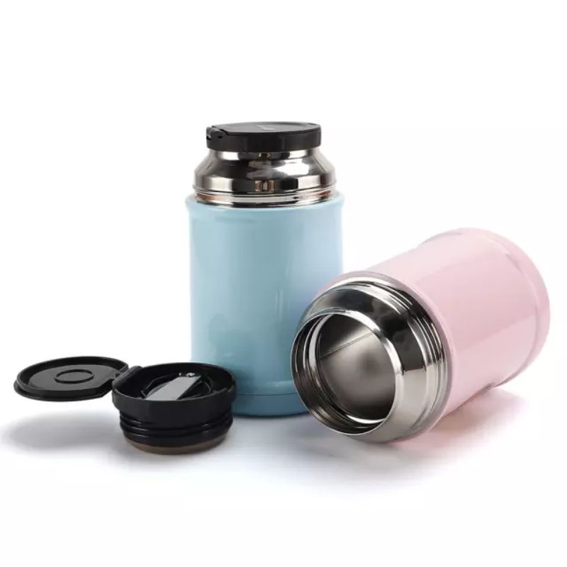 Bình giữ nhiệt, bình ủ cháo 700ml 947 OKADI inox 304 nắp hình bát kèm thìa