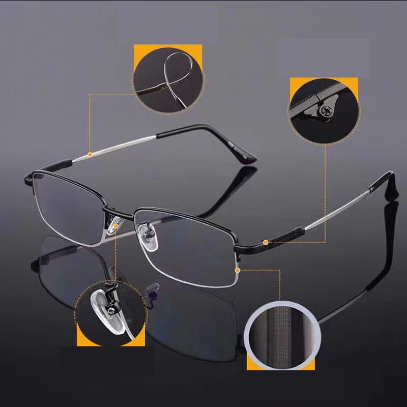 Lucky】Kính lão thị đa tròng- cho nam nữ đọc sách có độ sẵn 1.0-4.0 độ, mắt  kính viễn thị cao cấp cho người già