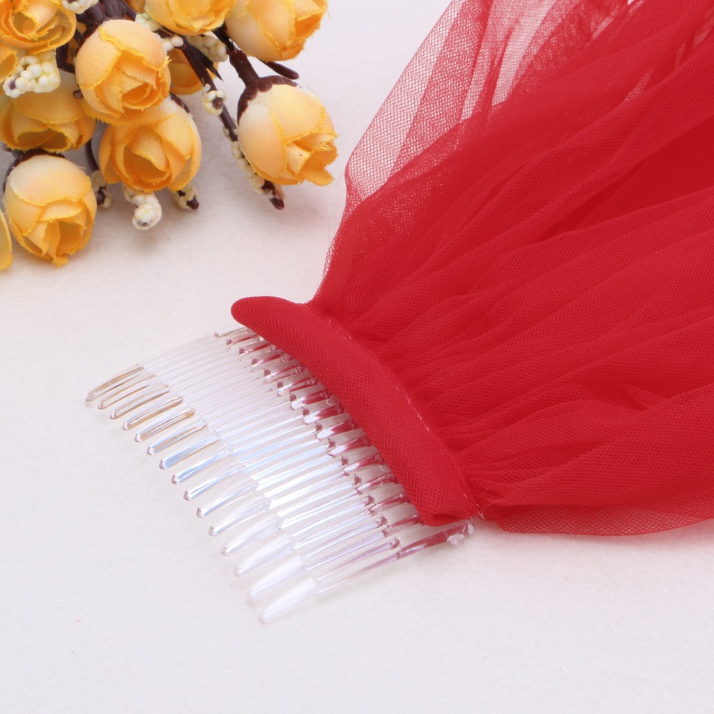 Khăn voan trắng dài 3m trang trí cho váy cưới của cô dâu