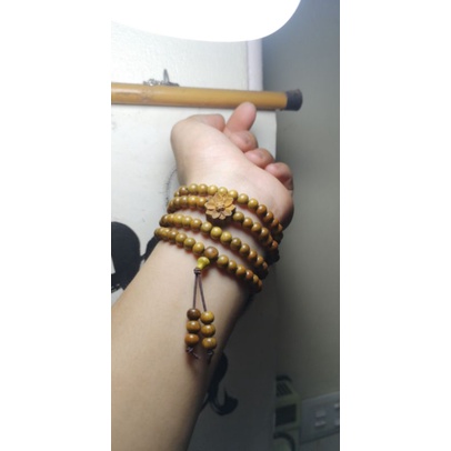 Vòng gỗ bách xanh mix sen