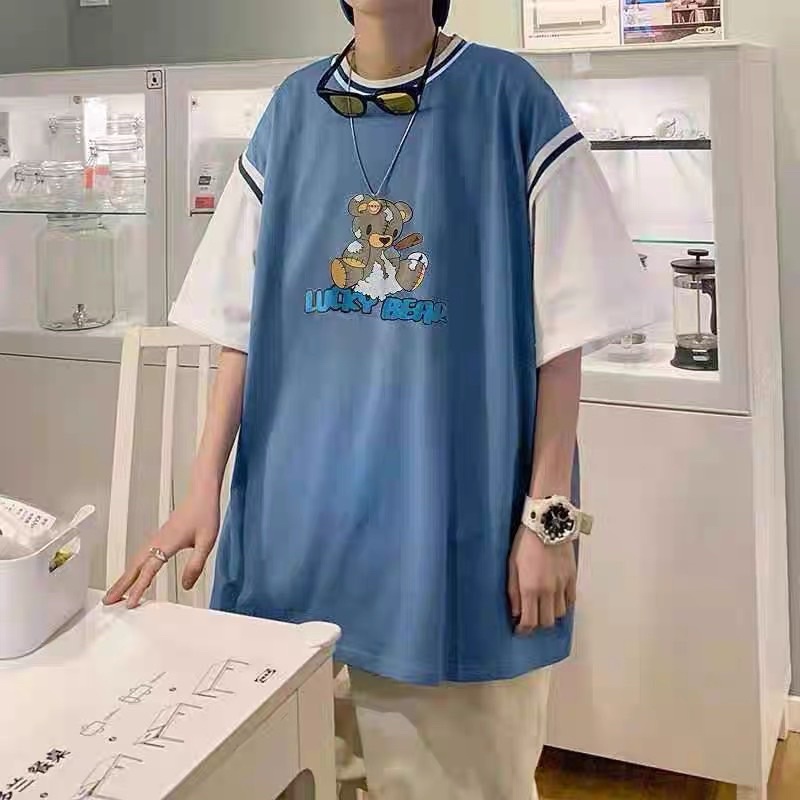 [Rẻ vô địch] Áo thun raplang tay lỡ dáng rộng unisex , áo raplang bóng chày gấu cầm gậy freesize 38-65kg