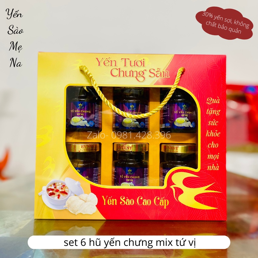 - Set 6 Hũ Yến Sào Chưng Sẵn Hoàng Việt