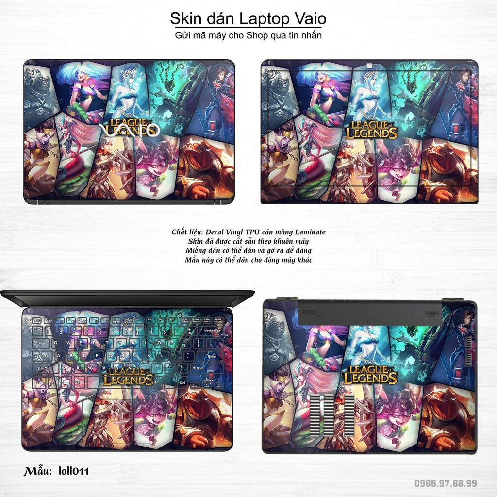 Skin dán Laptop Sony Vaio in hình Liên Minh Huyền Thoại (inbox mã máy cho Shop)