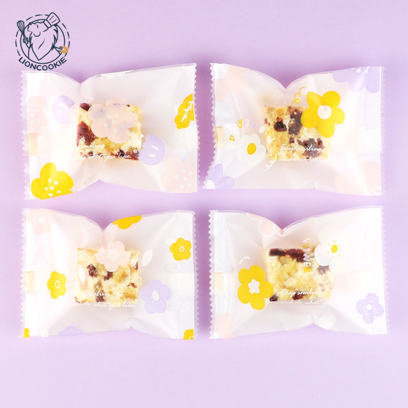 Túi đựng bánh quy mẫu hoa 7x10cm Tết 2023