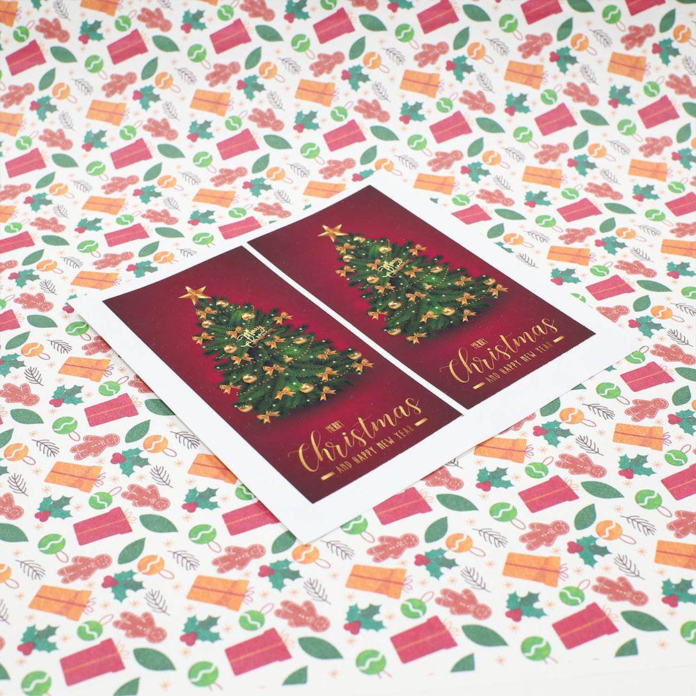 LAKAMIER Set 50 Nhãn Dán Chúc Mừng Năm Mới / Giáng Sinh