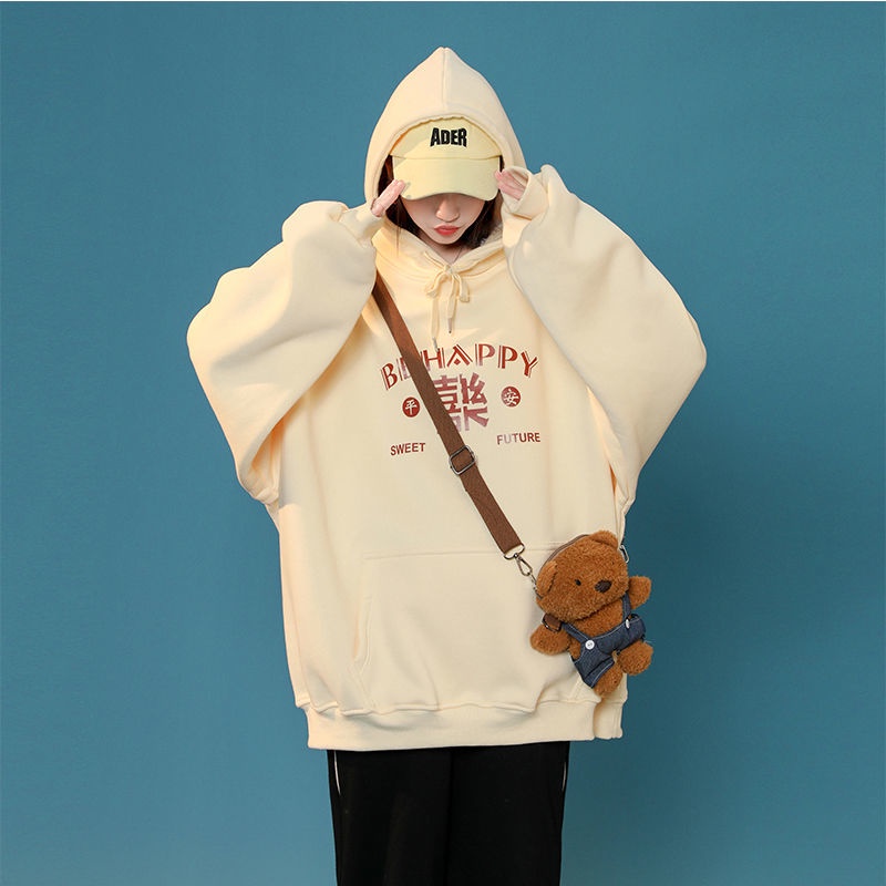 Áo Khoác Hoodie Ngoại Cỡ Dáng Rộng Thời Trang Xuân Thu Năm 2021 Mới Cho Nữ