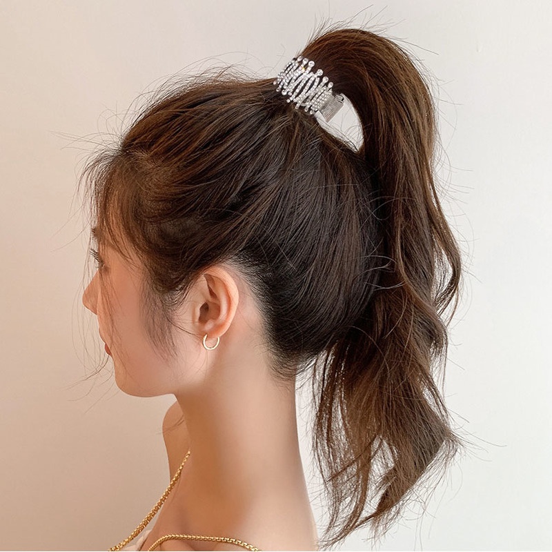 Kẹp Tóc Đuôi Ngựa Đính Đá Chất Lượng Cao Cho Nữ
