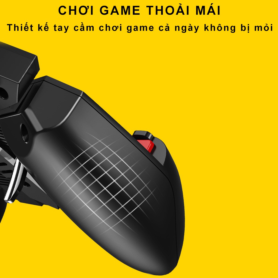 Tay cầm chơi game điện thoại SIDOTECH AK77 có quạt tản nhiệt chuyên bắn PUBG / FREE FIRE / ROS - Hàng Chính Hãng