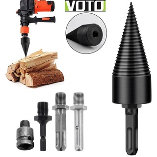 Mũi khoan tách gỗ, mũi bổ củi bằng máy có ren mở rộng 42MM chuyên dụng kèm chuôi nối lắp được cho nhiều loại máy