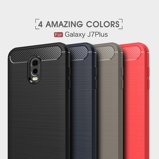 Ốp điện thoại silicone dẻo màu trơn chống va đập tiện dụng cho Samsung Galaxy J7 Plus