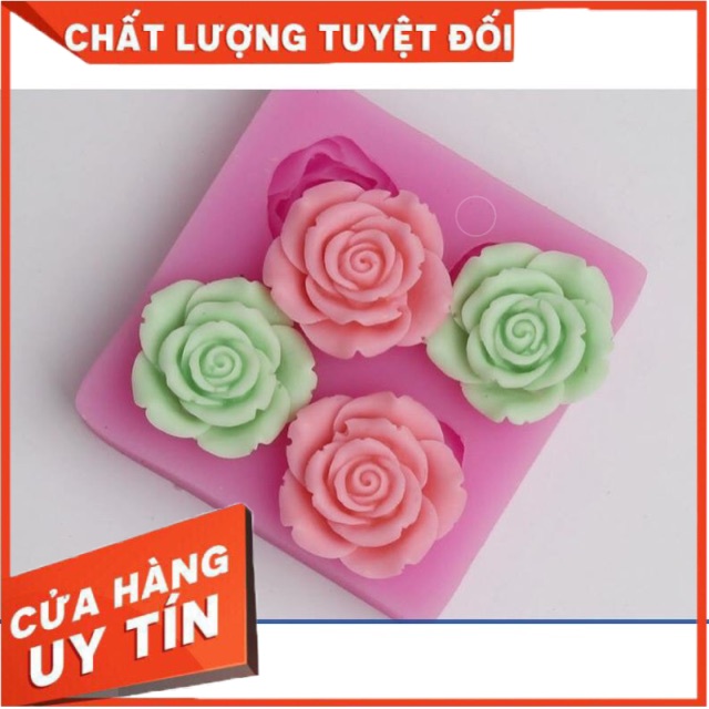 Khuôn rau câu silicon 4D Hồng 4b Vuông Mã H3D4K0 ( Đồ Làm Bánh )