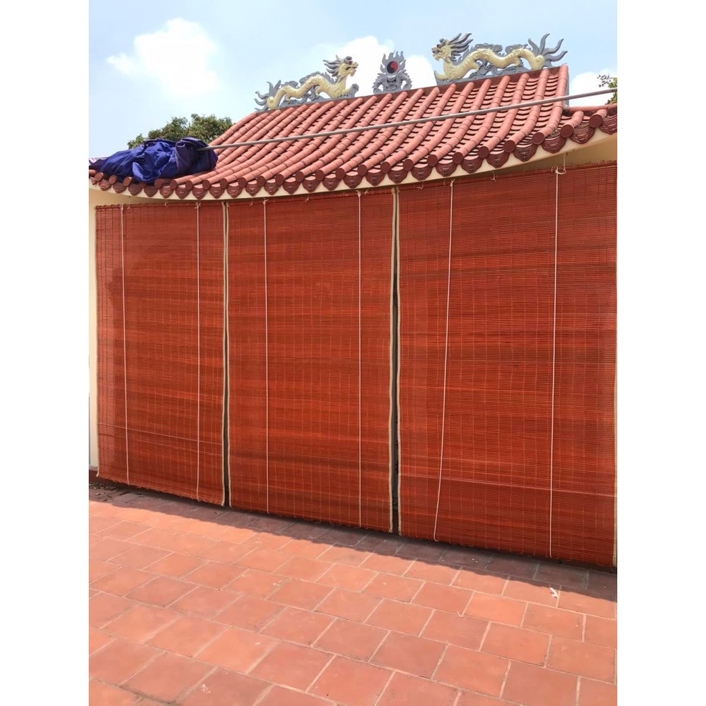 Mành trúc che nắng rộng 1m20 x cao 1,5m ,2m,2,5m ,3m Rèm tre trúc treo của sổ màn sáo trúc che mưa  có dây kéo