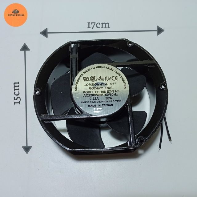 Quạt Hút Gió 15x17cm ROTARY FAN 220V , Tròn 15x17x5 Thông Gió Hút Mùi Tản Nhiệt