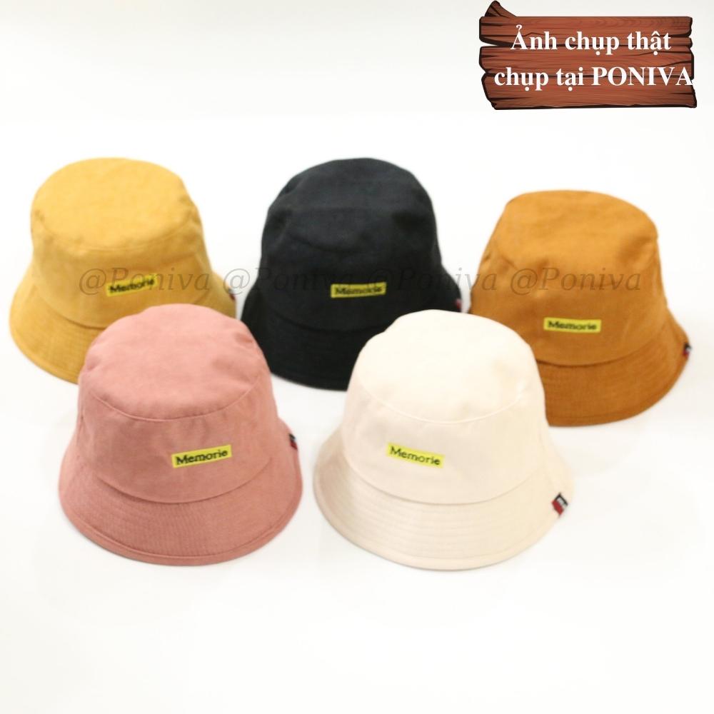 Mũ bucket  ❤️ Nón tai bèo vành cụp thêu chữ MEMORIE nhiều màu sắc form unisex BK03 Ulzzang Thời trang PONIVA siêu hot