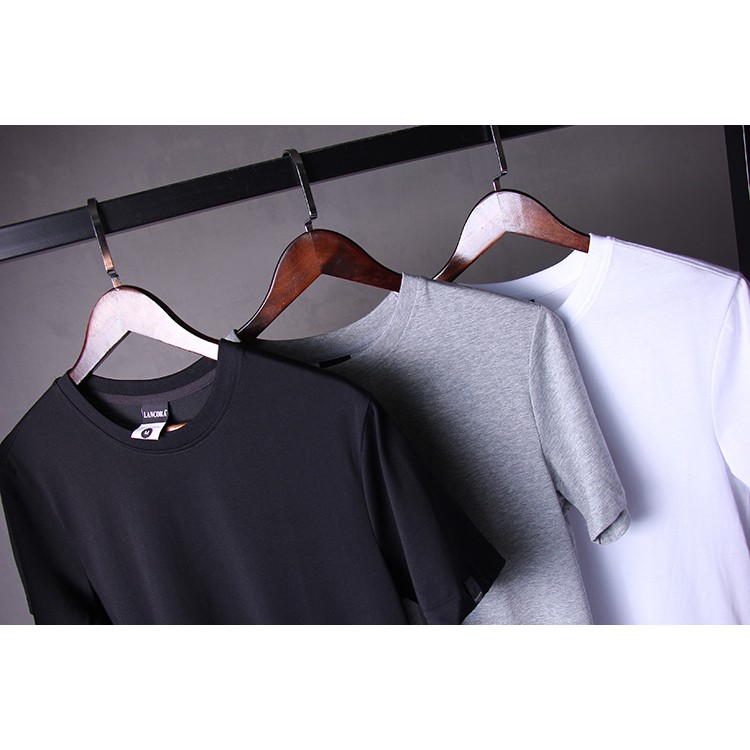 Áo thun nam cổ tròn basic tee thiết kế tay ngắn trơn ,áo phông nam unisex cộc tay vải coton co giãn 4 chiều | BigBuy360 - bigbuy360.vn