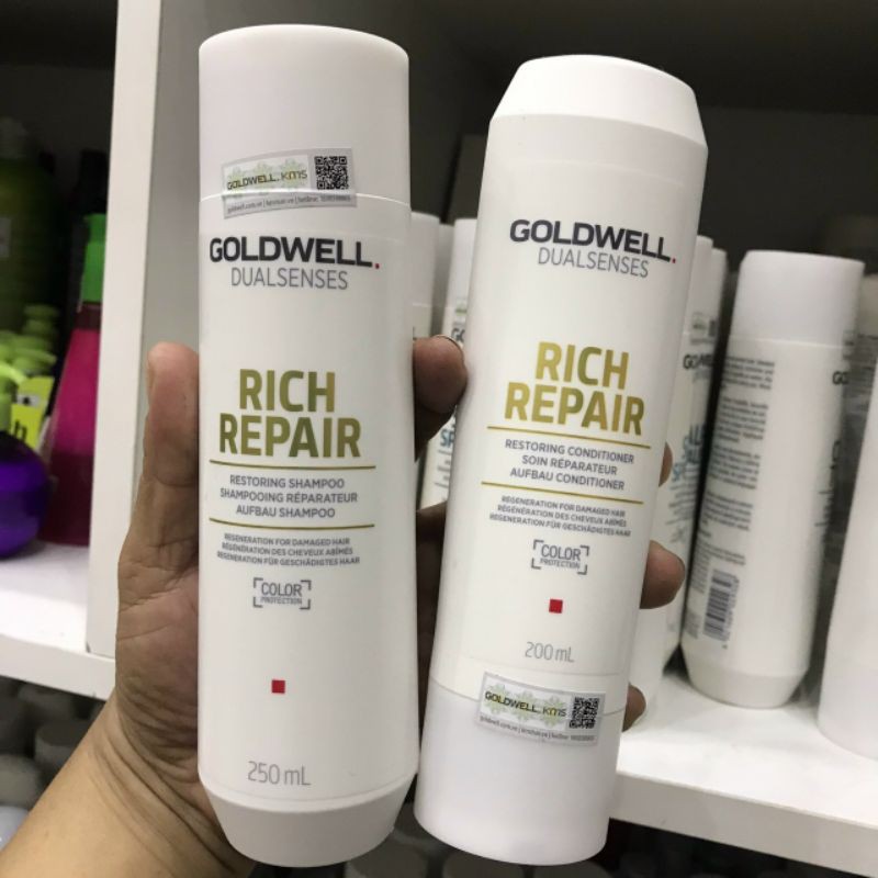Dầu gội xả goldwell rich repair chứa trị tóc hư tôn khô xơ 250ml/200ml