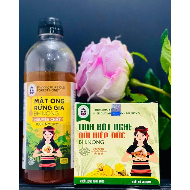 Mật ong rừng già - tinh bột nghệ núi Bh.nong