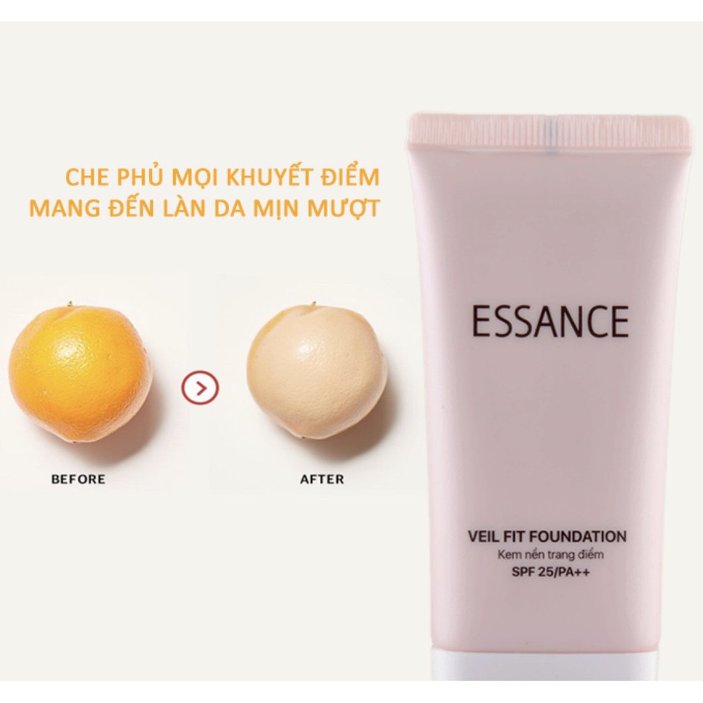 KEM NỀN TRANG ĐIỂM ESSANCE VEIL FIT FOUNDATION SPF25 PA ++ 30ml