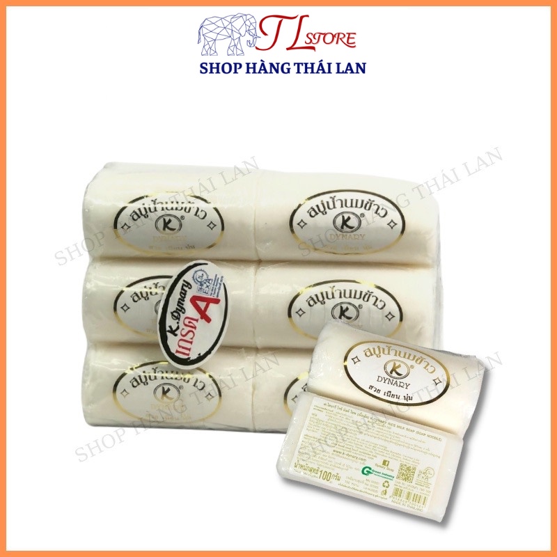 Bánh Xà phòng Sữa Gạo Thái Lan Dynary Xà Bông Bánh Dài Dưỡng Trắng Da 100gr