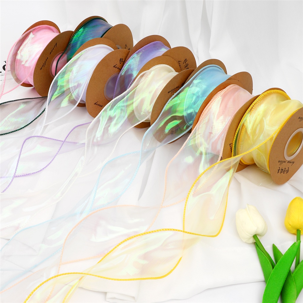 Cuộn Dây Ruy Băng Vải Ren Màu neon Rộng 6cm Dài 2m