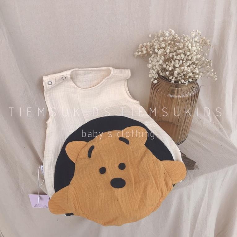 HÀNG TRẺ EM THIẾT KẾ- Body gấu dễ thương cho bé chất liệu xô muslin