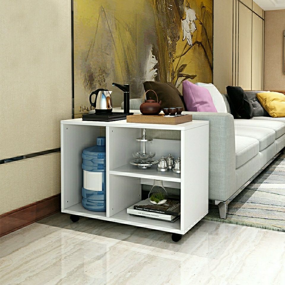 Phòng khách có thể di chuyển máy bên bánh xe Bàn trà tủ đựng đồ gia đình căn hộ nhỏ sofa cà phê ​​đầu giường