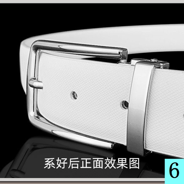 Thắt Lưng Da Màu Trắng Phong Cách Hàn Quốc Dễ Phối Đồ Thời Trang Cho Nam