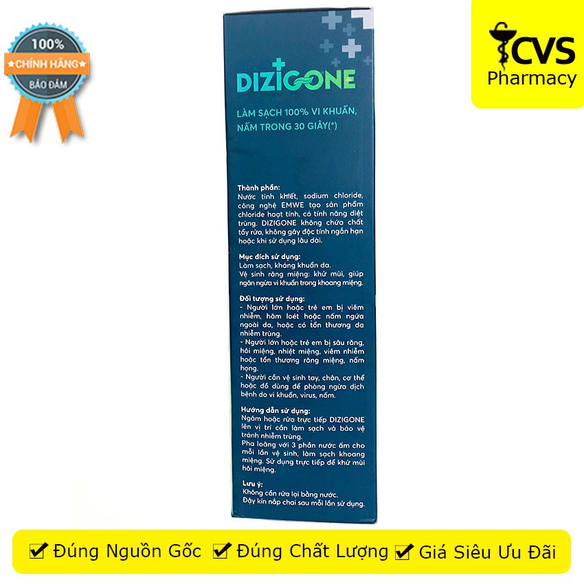 Dung Dịch Sát Khuẩn DIZIGONE 500ml - Giúp Tiêu Diệt Vi Khuẩn, Nấm An Toàn - cvspharmacy