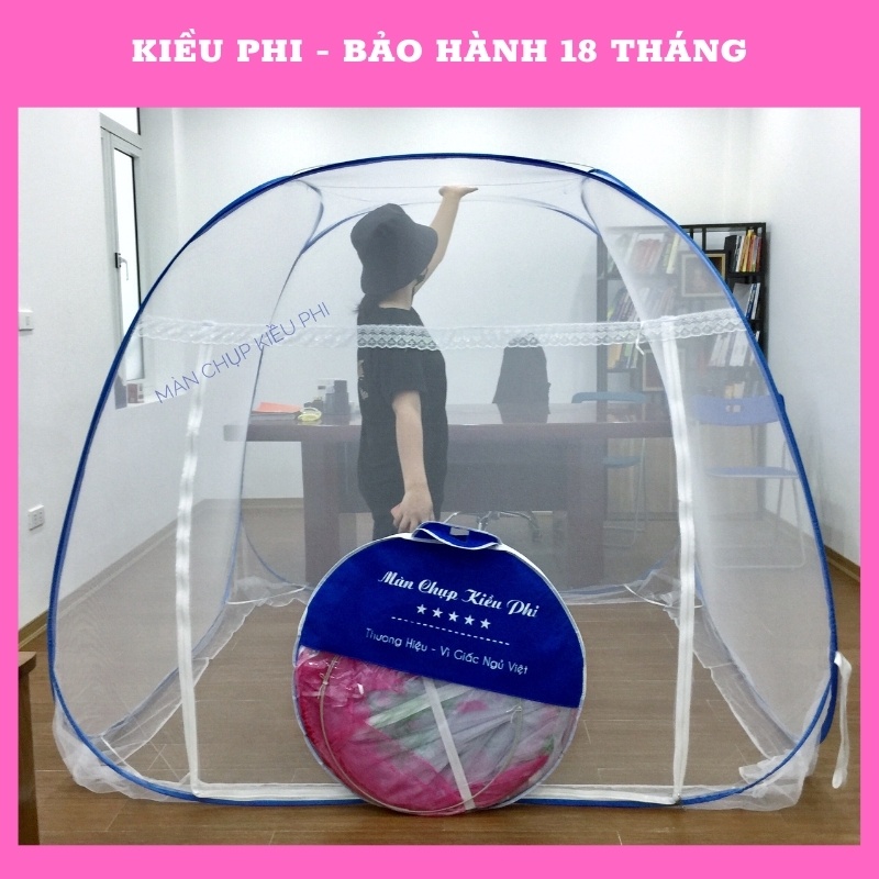 Màn chụp tự bung Kiều Phi, Mùng chụp tự bung đỉnh rộng 1m2 1m6 1m8 2m2 gấp gọn chống muỗi