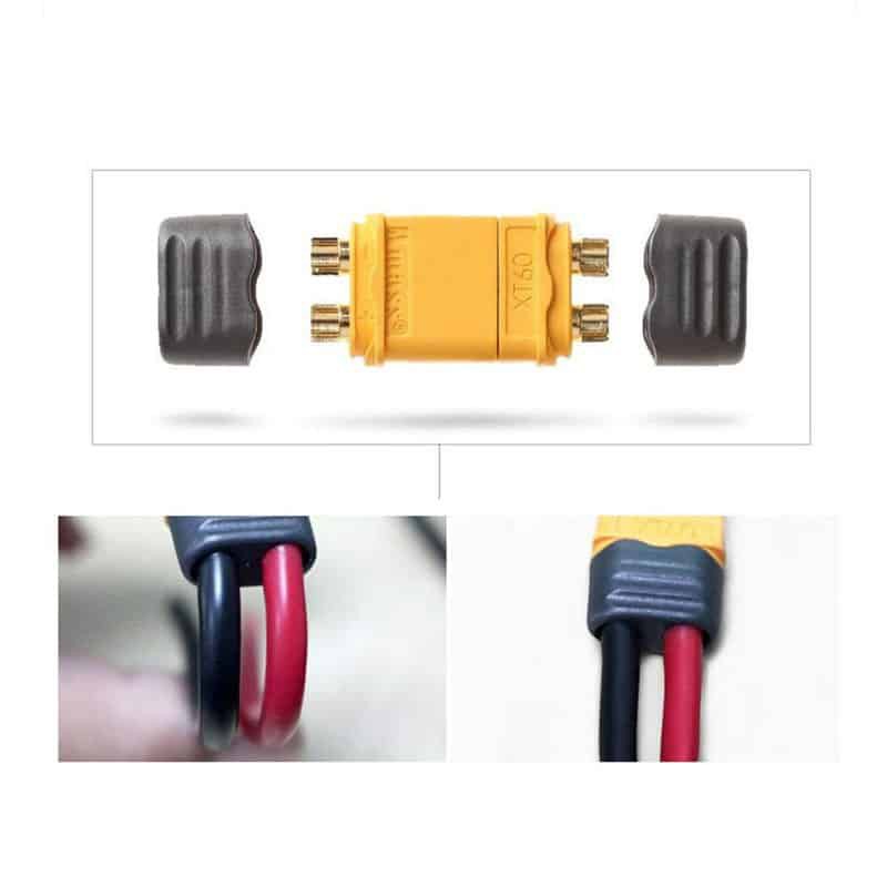 - Jack cắm XT60 loại chuẩn như Amass có nắp / không nắp chụp bảo vệ kết nối PDB / ESC / Pin Lipo