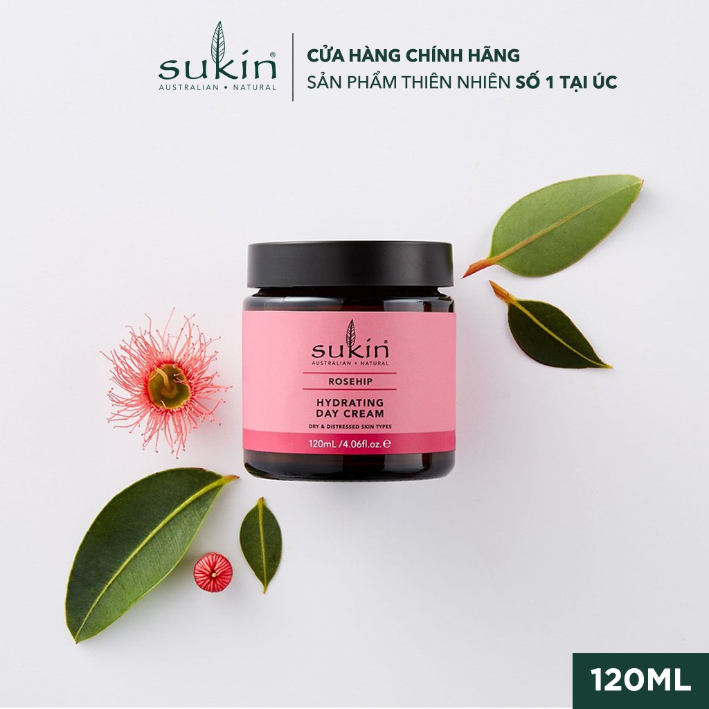 Kem Dưỡng Ẩm Da Tinh Dầu Tầm Xuân Ban Ngày Sukin Rosehip Hydrating Day Cream 120ml