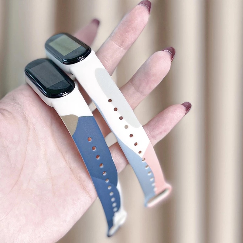 Dây đeo silicon nhiều màu thay thế cho đồng hồ thông minh Xiaomi Mi Band 5 6/Smart