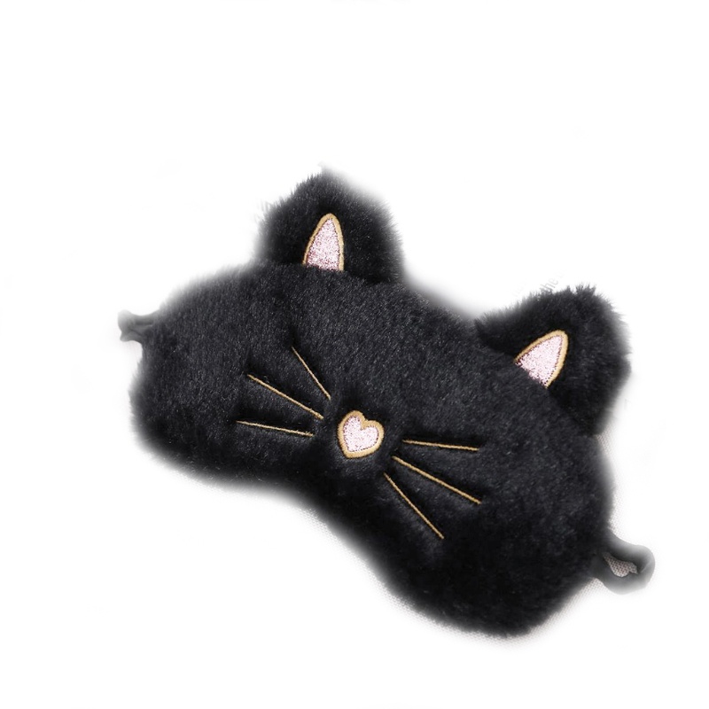 Youyo Miếng Bịt Mắt Ngủ Vải Lông Mềm Mại Thêu Hình Động Vật Mũi Trái Tim Ngọt Ngào Đáng Yêu Vui Nhộn Cho Mèo Co